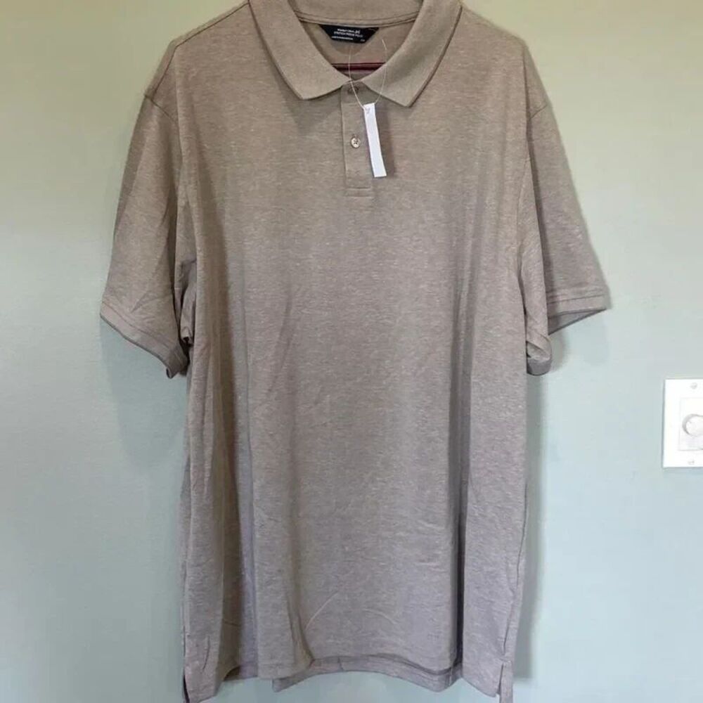Men's 2XL Pique Polo Shirt Beige Neutral Member's Mark